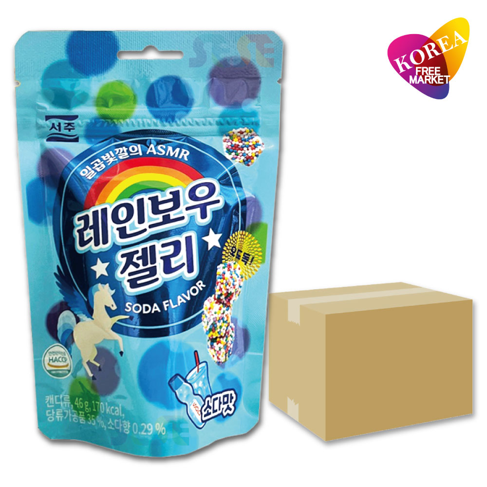 ソジュ レインボーグミ ソーダ味 46g 40袋 箱売り 1BOX / 韓国 SEOJU レインボーゼリー モッパン ASMR