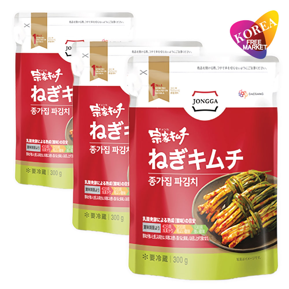 冷蔵便 宗家 ネギキムチ 300g × 3袋セット キムチ ジョンガ 白菜キムチ 韓国キムチ 白菜 宗家 おかず キムチ/ 韓国キムチ/韓国 キムチ/宗家 キムチ/キムチ 韓国/韓国食品/輸入食品/輸入食材/韓国料理/韓国食材/韓国キムチ/キムチ/おかず/漬物/宗家/じょんが/チョンガ