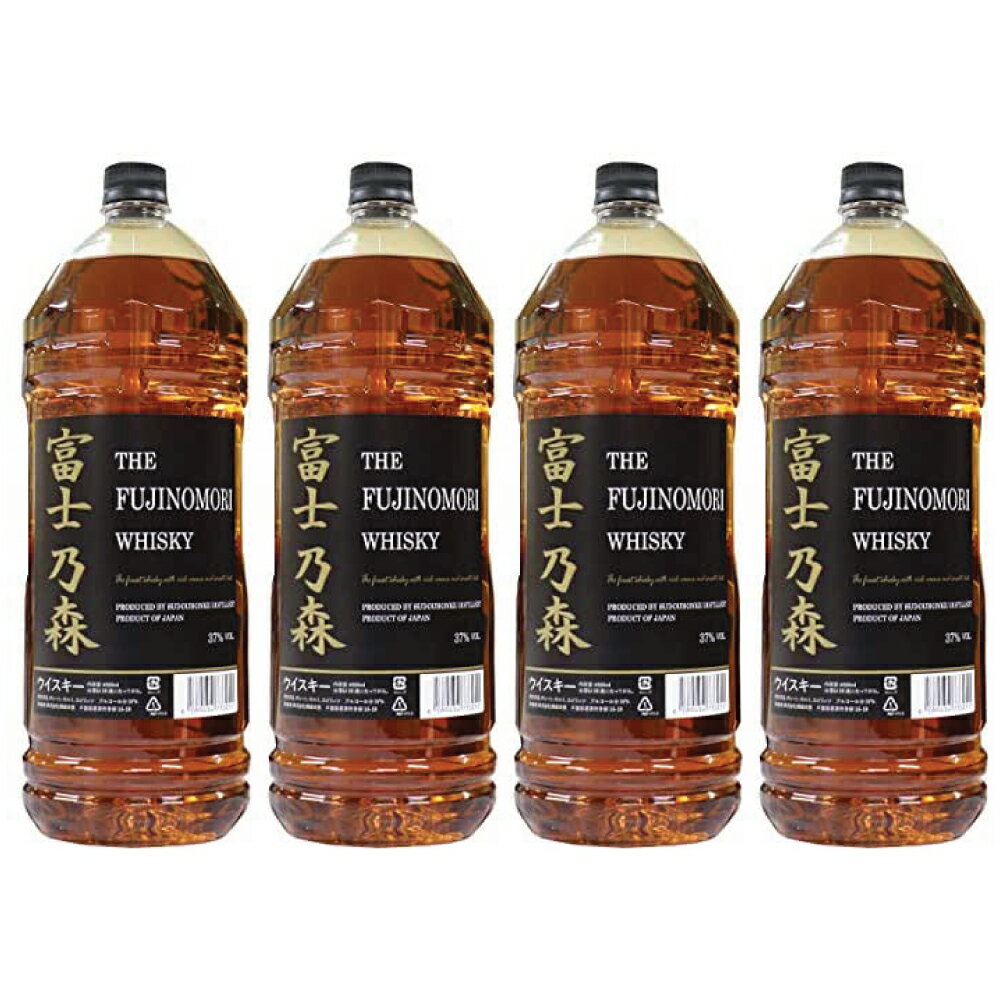 楽天韓国フリーマー富士乃森 金ラベル 4000ml 4本セット 37度 （THE FUJINOMORI WHISKY） ザ フジノモリ ウィスキー 日本国産 ブレンデット ウイスキー 富士の森