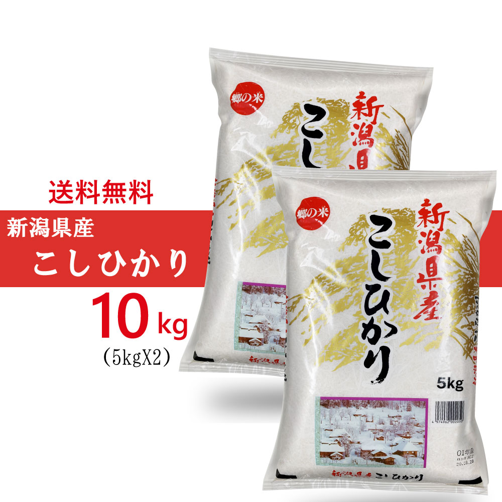 令和5年産 新潟県産 コシヒカリ 10kg (5kgX2袋) 米 こしひかり 新潟こしひかり 新潟米 美味しい米 おいしいお米 お米10キロ 新潟 お弁当 おにぎり 美味しいもの 贈り物 贈答 （※沖縄 離島は除く) 米