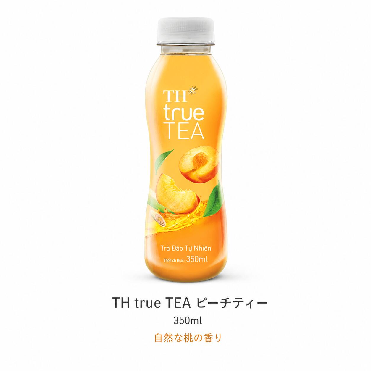 TH true Tea 桃ティー 350 ml 緑茶＆紅茶ミックス・ピーチティーTra dao tu nhien TH