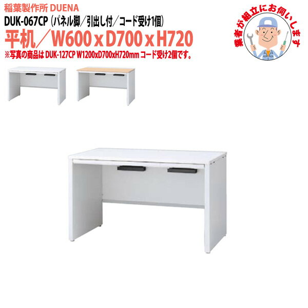 Rakuten - オフィスデスク (現地組立 完成品) 事務机 平机 パネル脚 引き出し付タイプ DUK-067CP W600×D700x高さ720mm スチールデスク ワーキングデスク 作業机 会社 事務所 工場 稲葉製作所