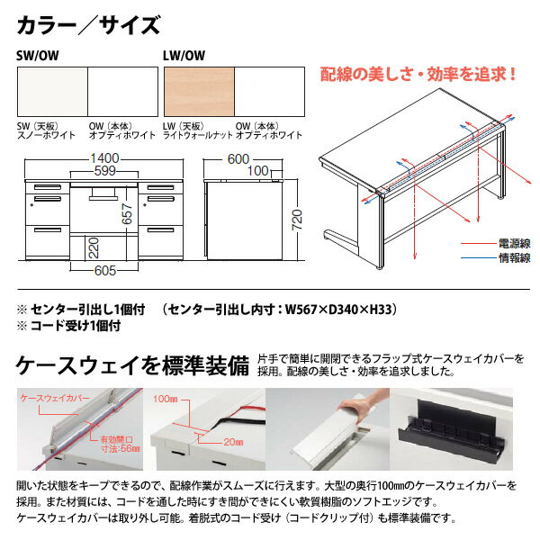 事務机 (現地組立 完成品) オフィスデスク 両袖机 A4-3段＋A4-3段タイプ DUK-146-A3-A3 W1400×奥行600x高さ720mm ワーキングデスク スチールデスク 作業机 会社 事務所 工場 稲葉製作所