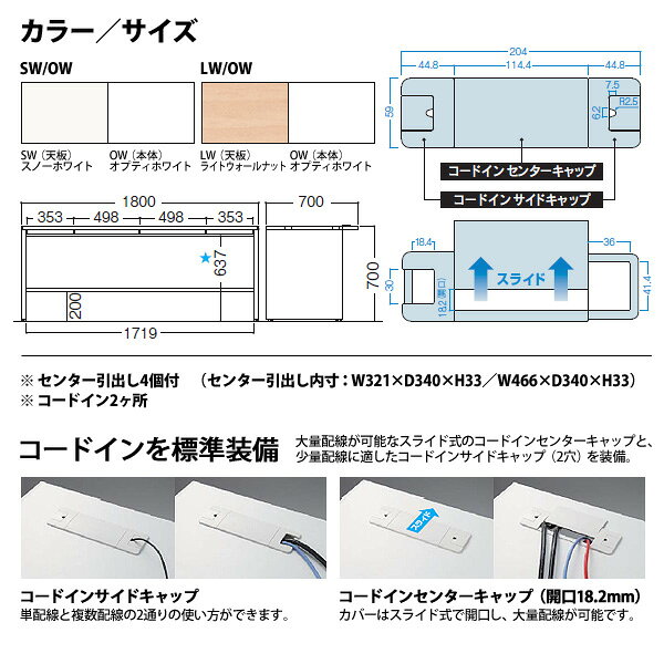事務机 (現地組立 完成品) オフィスデスク 平机 パネル脚 引き出し付タイプ DUS7-187CP 幅1800xD700x高さ700mm ワーキングデスク スチールデスク 作業机 会社 事務所 工場 稲葉製作所 [3]