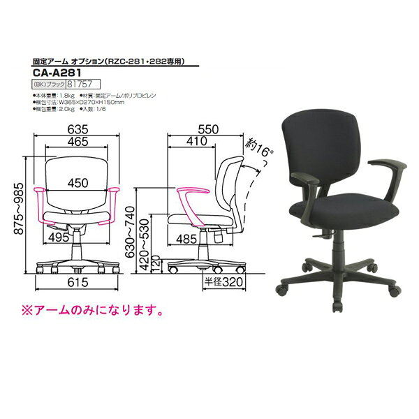 固定アームオプション CA-A281 (RZC-281・282専用) [2]