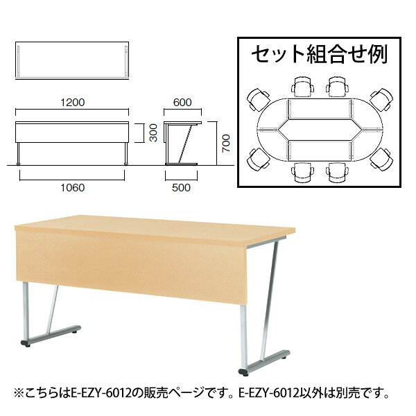 会議用テーブル E-EZY-6012 W120xD60xH70cm 大型 会議テーブル おしゃれ ミーティングテーブル オフィステーブル 会議室 フリーアドレスデスク 事務机 事務所 [3]
