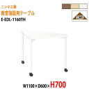 学習机 塾 学習デスク キャスター付き E-EDL-1160TH 幅1100x奥行600x高さ700mm 三角形 塾 セミナー 講義 学校 学童保育 子供用テーブル キッズテーブル 学習机 長机 なが机