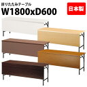 会議用テーブル 折りたたみ 軽量 会議テーブル 長机 長テーブル 軽い TW-1860PT 幅180x奥行60x高さ70cm 共巻 棚付 パネル付 自治会 公民館 集会所 神社 寺院 休憩室 店舗