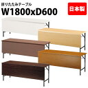 会議用テーブル 折りたたみ 軽量 会議テーブル 長机 長テーブル 軽い TW-1860PTN 幅180x奥行60x高さ70cm 共巻 棚なし パネル付 自治会 公民館 集会所 神社 寺院 休憩室 店舗