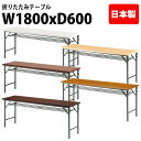 長机 折りたたみ 軽量 会議テーブル 会議用テーブル 長テーブル 軽い TW-1860T 幅180x奥行60x高さ70cm 共巻 棚付 パネルなし 自治会 公民館 集会所 神社 寺院 休憩室 店舗