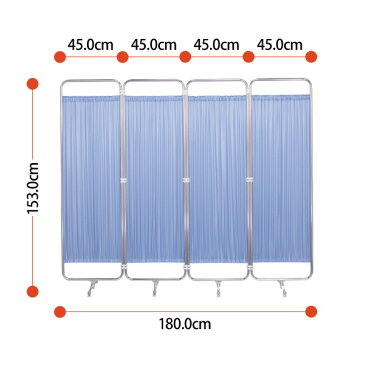 病院用衝立 AS-56-4 W180（45x4）xD37xH153cm 防炎タイプ 4連 【送料無料(北海道 沖縄 離島を除く)】 メディカルスクリーン ついたて スクリーン 間仕切り 病院 医院 TOKIO