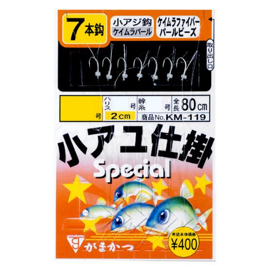 樂天商城 - がまかつ　小鮎仕掛7本仕掛 パールビーズ ファイバー （5袋）