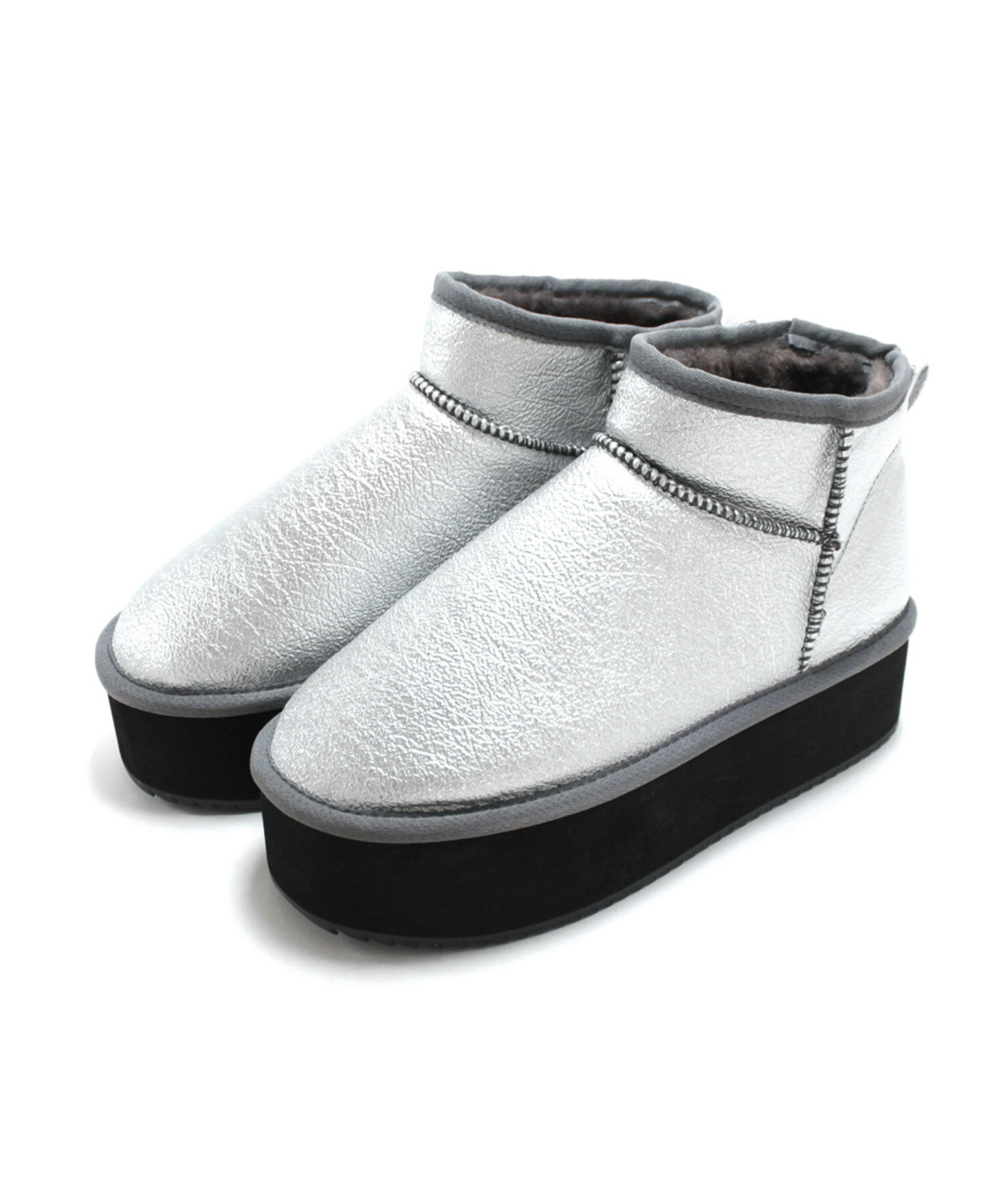 楽天市場】ムートンブーツ（カラーシルバー）（ブーツ｜レディース靴