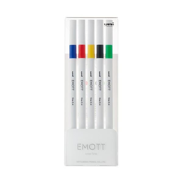 【セット販売】 三菱鉛筆 水性サインペン EMOTT5色セット No.1 ビビッドカラー PEMSY5C.NO1 1パック【×10セット】