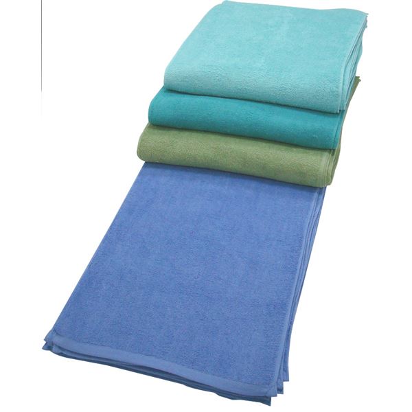 業務用 フェイスタオル / 洗顔タオル 【アイスグリーン 60枚セット】 240匁 34cm×86cm 綿100％ 〔美容..