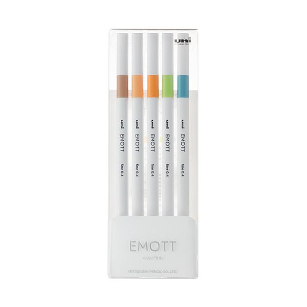 【セット販売】 三菱鉛筆 水性サインペン EMOTT5色セット No.6 ネイチャーカラー PEMSY5C.NO6 1パック【×10セット】