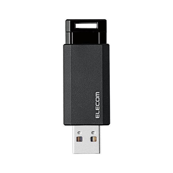 ELECOM エレコム PC機器 USBメモリ3.1 ノック式128GB MF-PKU3128GBK ブラック (BK)