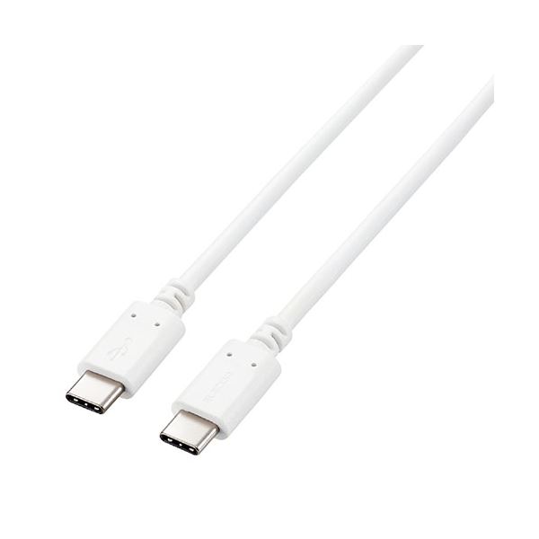 ELECOM エレコム PC機器 USB2.0ケーブル (認証品、USB Type-C (TM) to USB Type-C (TM)) 1m ホワイト U2C-CC5PC10NWH