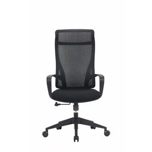 ハイバック チェア ブラック 肘付き メッシュ素材 ヘッドレスト デスクチェア オフィスチェア 組立品