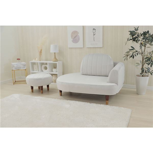 コンパクト ソファー 約幅104cm グレー オットマン付き ポケットコイルマットレス付 フレーム・マット..