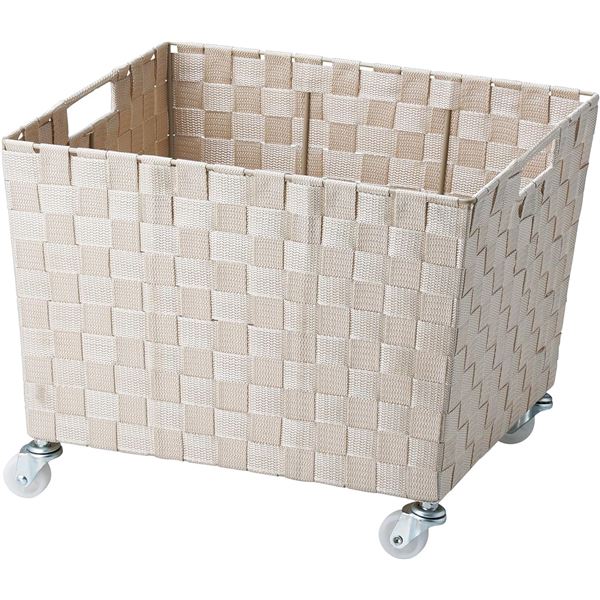 ちどり産業 PPバスケット （キャスター付き） Lサイズ ベージュ SF-911BG （ 掃除用品 文房具・事務用品 生活雑貨 オフィス用品 日用品雑貨 日用消耗品 文房具 お掃除 ）