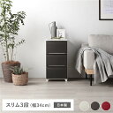 チェスト 収納 収納タンス タンス・チェスト 収納家具 スリム 3段 約幅34cm ブラウン プラスチック製 脚付き 日本製 ホコリが入りにくい チェスト 衣類収納 収納家具 組立式