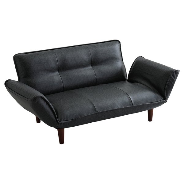 絶妙な弾力のヴィンテージカウチソファ 単品 ブラック インテリア・収納 家具 インテリア・家具 ソファ..