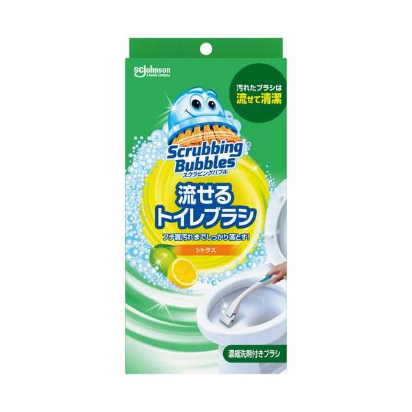 【まとめ買い セット販売】 流せるトイレブラシ 本体セット シトラス 【×2セット】