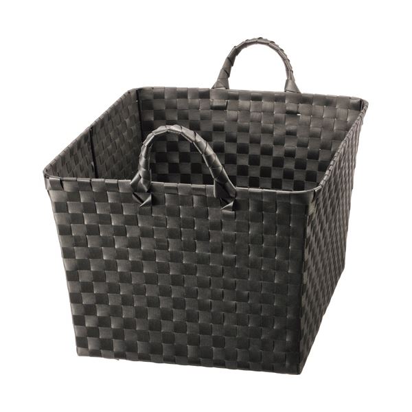 ちどり産業 ハンドル付き収納バスケット黒 大 1個 【×5セット】 【お徳用 まとめ買い お買い得 業務用 割引 セット販売】 ( 掃除用品 文房具・事務用品 生活雑貨 オフィス用品 日用品雑貨 日用消耗品 文房具 お掃除 )