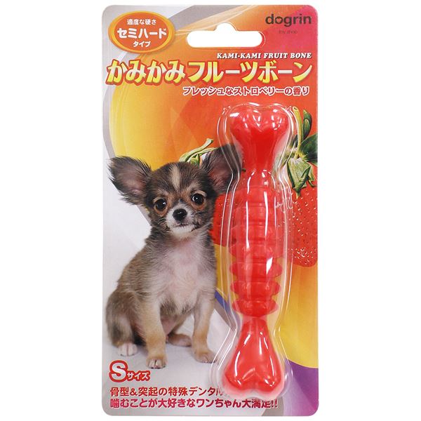  かみかみフルーツボーン セミハード Sサイズ ストロベリー (犬用玩具) 犬 ペット 犬用 ペット用品 DOG