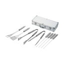 BBQの達人セット 串×4、アルミケース(8×37×16.2cm)・ターナー・ピック・炭用トング・食材用トング×各1 B1010514