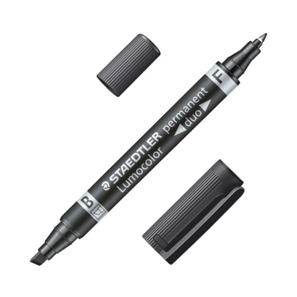 ステッドラー ステッドラー 油性マーカー ルモカラーデュオ 太書きB（1.5~4.0mm） / F（0.6mm） ブラック 348 B-9 1セット（10本） 文具 オフィス用品 ペン 万年筆