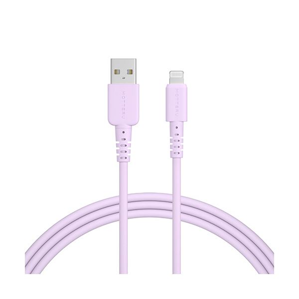 オウルテック MOTTERU A to Lightning シリコンケーブル ペールアイリス 2m MOT-SCBALG200-PU 1本 【×3セット】 【お徳用 まとめ買い お買い得 業務用 割引 セット販売】