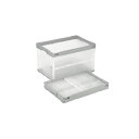 岐阜【プラス 事務用品 PLUS 文具 オフィス用品 文具】 チック工業 オリタタミコンテナ CB-S51NRL グレー透明 日用品雑貨・文房具・手芸 文房具・事務用品 文具 オフィス用品 文房具 事務用品 コンテナ