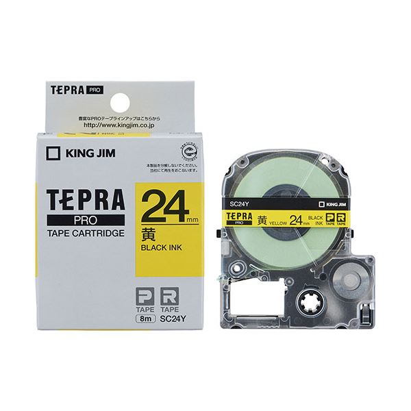 KING JIM (【キングジム 事務用品 KING JIM 文具 オフィス用品 文具】 ) テプラPROテープ 24mm 黄 KJ-SC24Y 日用品雑貨・文房具・手芸 文房具・事務用品 文具 オフィス用品 文房具 事務用品 ラベルシール・プリンタ