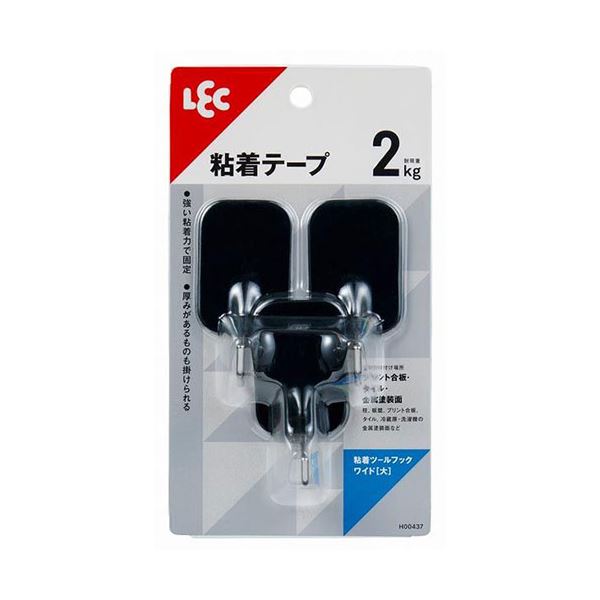 【5セット】 レック 粘着ツールフックワイド 大 3個入り ブラック MMT62723X5