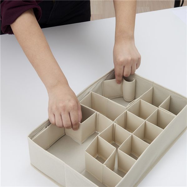 世田谷家具インテリアストアの【2個セット】 アール パタパタ 仕切りが動く収納ボックス カラーボックス用L（37×25cm） 1個入 JJ-004 【 セット販売 まとめ買い 割引 】｜アングル3