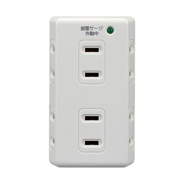 ELPA耐雷サージ 耐雷6個口タップ A-S600（W） 1個 【×5セット】 【 セット販売 まとめ買い 割引 】