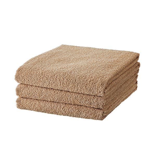 TANOSEE 【お徳用セット】 TANOSEE バスタオルライトブラウン 1パック (3枚) 【×5セット】 【お徳用 まとめ買い お買い得 業務用 割引 セット販売】 リネン タオル バスタオル
