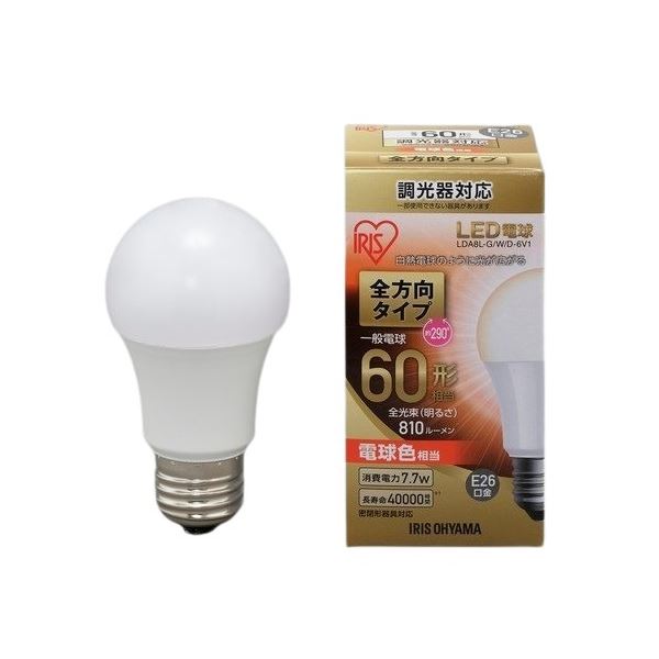 アイリスオーヤマ LED電球60W E26 全方向調光 電球 4個セット