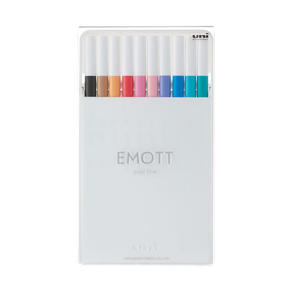 【セット販売】 三菱鉛筆 水性サインペン EMOTT10色セット No.2 パステルカラー PEMSY10C.NO2 1パック【×3セット】