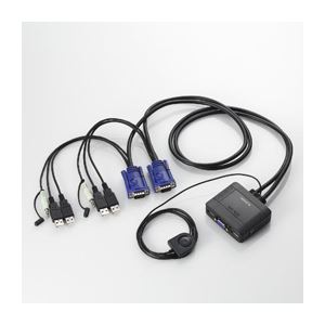 ELECOM エレコム PC機器 USBパソコン切替器 KVM-KUS 手元のスイッチを押すだけで簡単切替!色々なUSB機器を2台のパソコンで共有できるUSBパソコン切替器。パソコン側もUSB接続なので、ノートパソコンも切替可能! ELECOM エレコム PC機器 USBパソコン切替器 KVM-KUS 手元のスイッチを押すだけで簡単切替!色々なUSB機器を2台のパソコンで共有できるUSBパソコン切替器。パソコン側もUSB接続なので、ノートパソコンも切替可能!