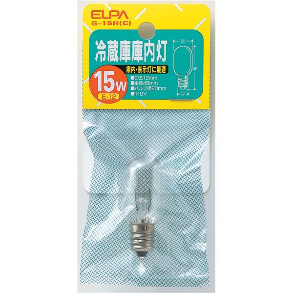 【セット販売】 ELPA 冷蔵庫庫内灯 15W E12 クリア G-15H（C） 【×40セット】