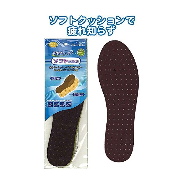 穴あきでムレ難い！綿混ソフトクッションインソール男性用 【12個セット】 40-638