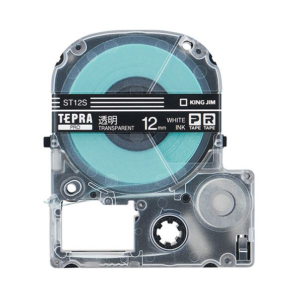 【キングジム 事務用品 KING JIM 文具 オフィス用品 文具】 テプラ PRO テープカートリッジ 12mm 透明 / 白文字 ST12S 1個 【×10セット】 【 まとめ買い お買い得 業務用 割引 オフィス用品 文房具 事務用品】 ラベルシール・プリンタ