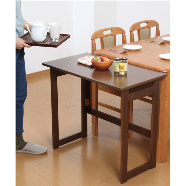 天然木折りたたみテーブル 高さ55cm ブラウン 完成品 インテリア・収納 家具 インテリア・家具 テーブ..