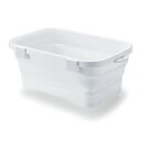 【24個セット お徳用】 ソフトタブ / 洗い桶 【6.6L ホワイト】 水抜き栓付き 折りたたみ式 コンパクト 〔キッチン 台所 アウトドア〕 【お徳用 まとめ買い お買い得 業務用 割引 セット販売】 キッチン用品・食器・調理器具 日用雑貨・キッチン用品 洗い桶