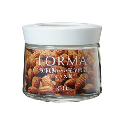 〔3個セット〕 調味料入れ 保存容器 約直径9cm 330ml ホワイト 液体対応 フォルマ 密閉 ガラスポット キッチン 台所 スパイス