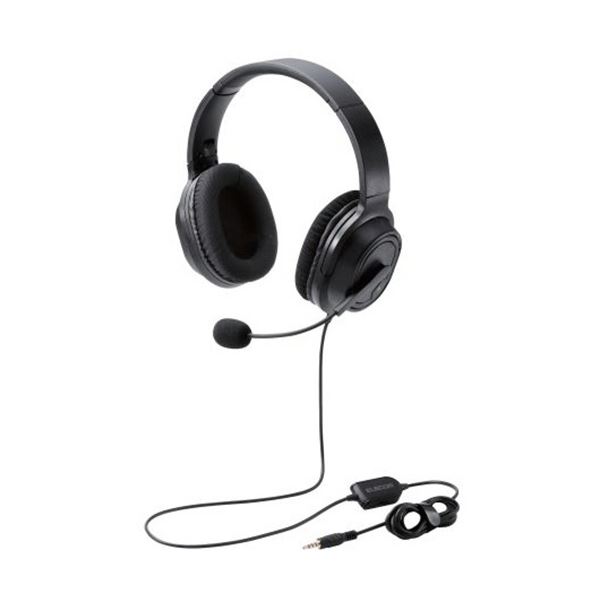 ELECOM エレコム PC機器 両耳オーバーヘッドタイプヘッドセット 約1.8m ブラック HS-HP30TBK 1個