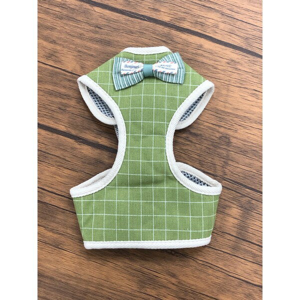 Pet Harness（ペットハーネス）リード付き M グリーン×スクエア 犬 ペット 犬用 ペット用品 DOG 服 パンツ